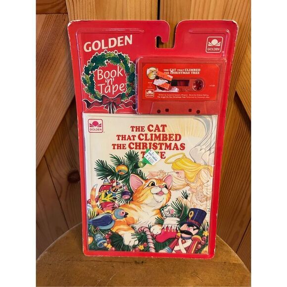 Vtg 1992 golden book and tape the cat that climbed the Christmas tree (8001) - Picture 1 of 3